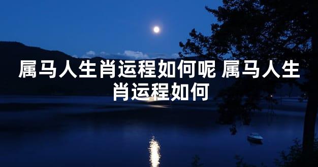属马人生肖运程如何呢 属马人生肖运程如何